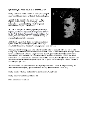 A preview of a PDF biography for Curtis, Stanley Raymond